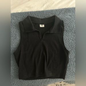 Aritzia Sunday Best collared cropped shirt